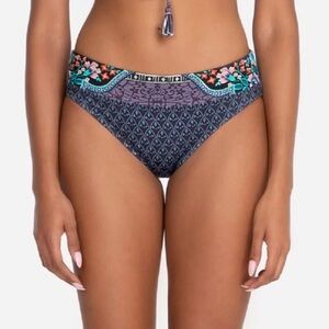 Johnny WAS Saba Hipster Swim Bikini Bottom Periwinkle Cyan Purple Blue Sz XL NWT